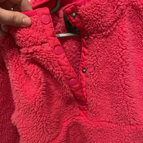 MEMBERS MARK UGC Girls Size 5/6 Pink snap up Soft Sherpa jacket pockets cozy - Picture 10 of 14